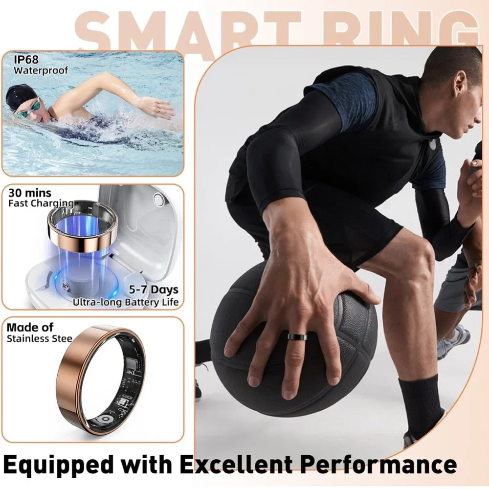 Smart Ring in Color Black Size 9